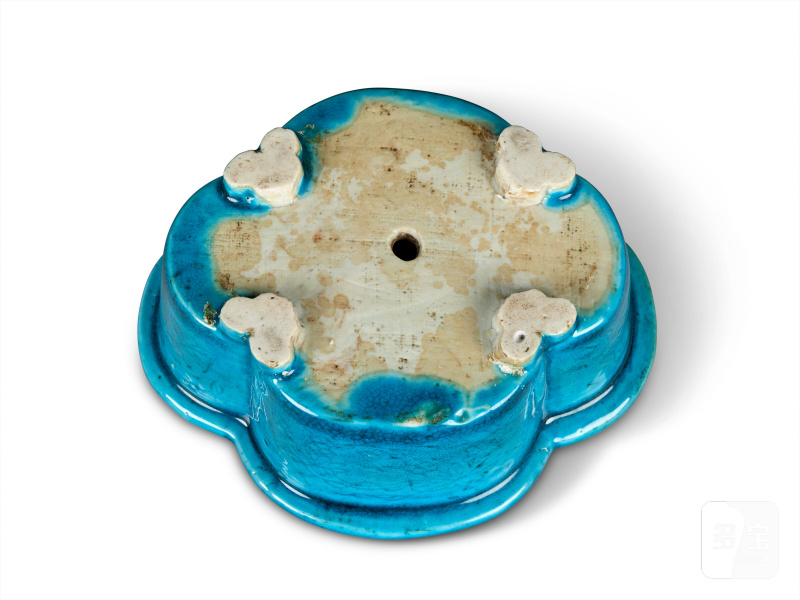 清康熙 孔雀藍釉海棠式花盆  CHINA, QING DYNASTY, KANGXI PERIOD (1662-1722) - 图5